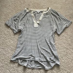 Lucky brand striped boho t shirt